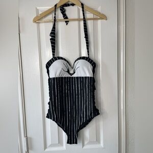Hot Topic Swimsuit Size SM Black and White Nightmare Before Christmas Apparel